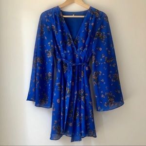 FREE PEOPLE blue floral dress